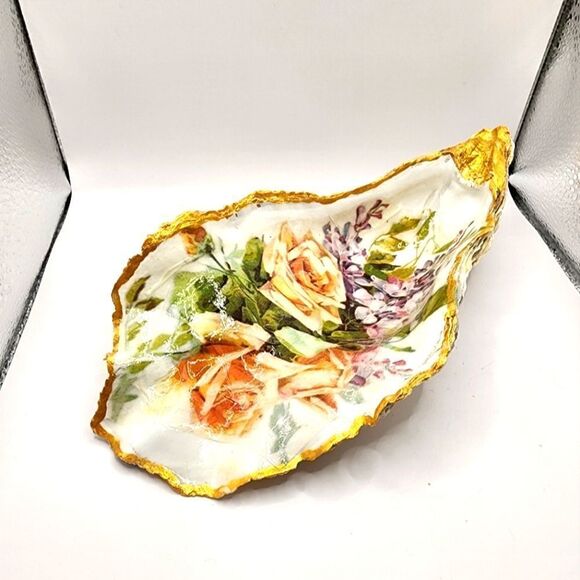 DECOUPAGE HUGE OYSTER SHELL - Picture 1 of 3